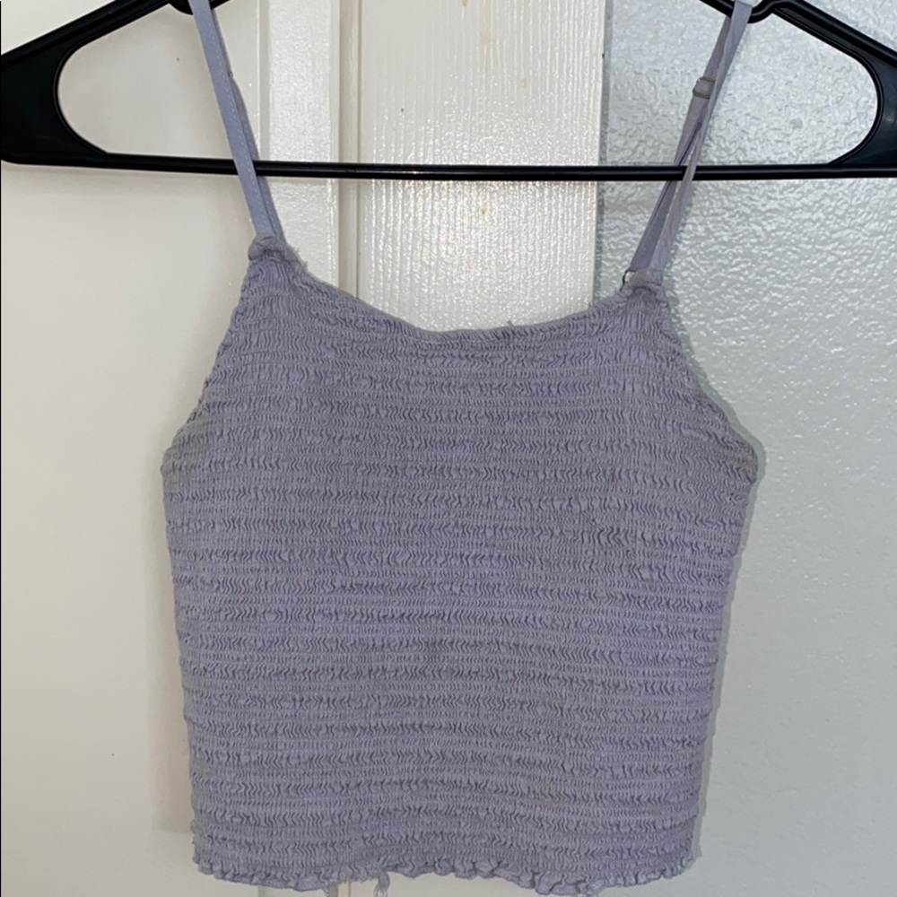 blue tank top